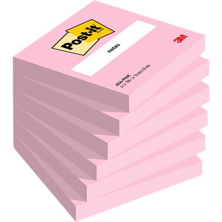 3M Post-it 76x76mm Öntapadó jegyzettömb - Rózsaszín (6x 100 lap/tömb) (7100259211)