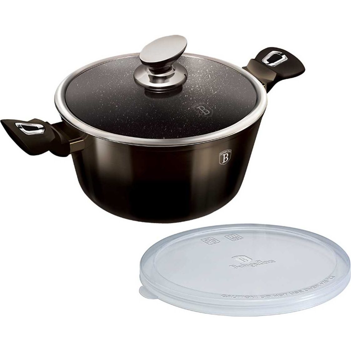 BerlingerHaus BH/6604 Metallic Line Shiny Black Edition Lábas - Kovácsolt Alumínium, Fekete (BH-6604 Kinghoff)