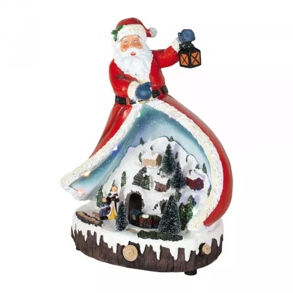 Domácí DRM 13 dioráma, Santa Claus, barevné LED, vláček, osvětlené,