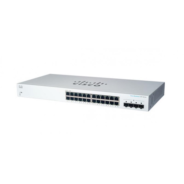 Комутатор Cisco CBS220-24T-4G 24x RJ45 1000Mbps, 4x SFP, десктоп, шкаф
