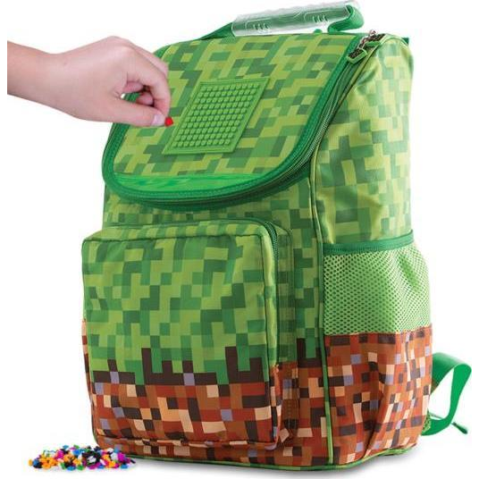 Pixie Crew school briefcase green-brown with small panel (PXB-22-83)