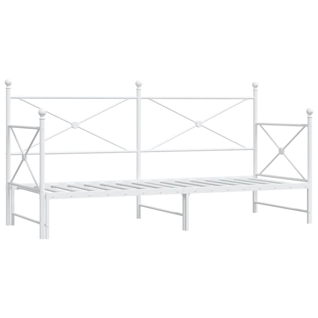 Daybed with Trundle without Mattress White 90x200 cm acél (4104689)