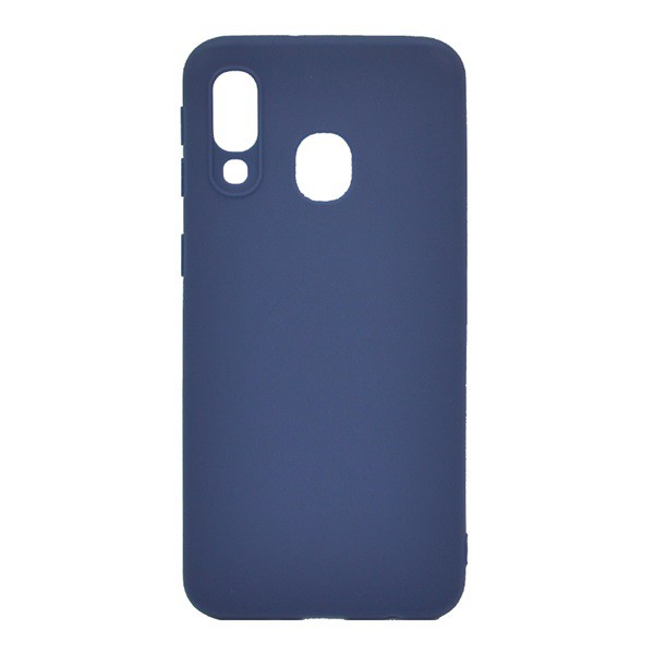 Szilikon telefonvédő (matt) SÖTÉTKÉK [Samsung Galaxy A40 (SM-A405F)] (5996457866182)