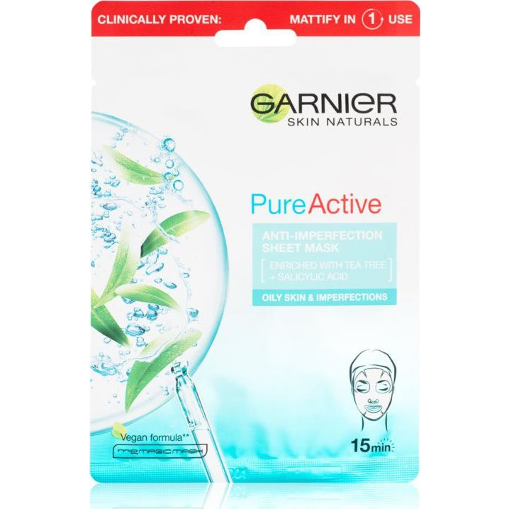 GARNIER Skin Naturals Pure Active Anti-Imperfection Sheet Mask 28g (118997)