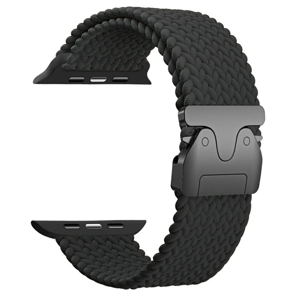 Beline fonott nylon Parachute szíj Apple Watch 42/44/45/49mm készülékhez fekete