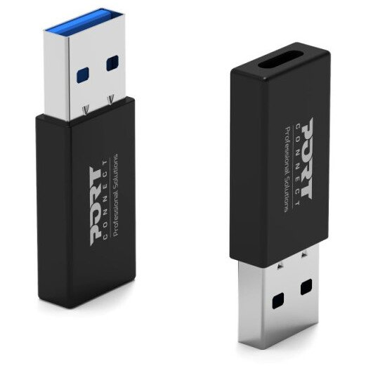 Port Adapter USB-C zu USB-A 2er Pack schwarz