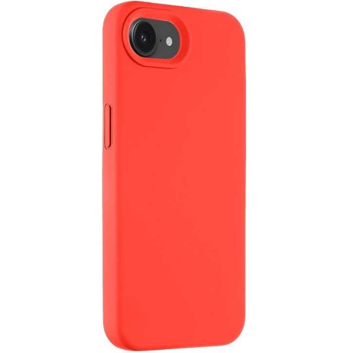 Apple iPhone 16e, Szilikon tok, mikrofiber plüss belső, Magsafe kompatibilis, Tactical MagForce Velvet Smoothie, piros (TS11591)