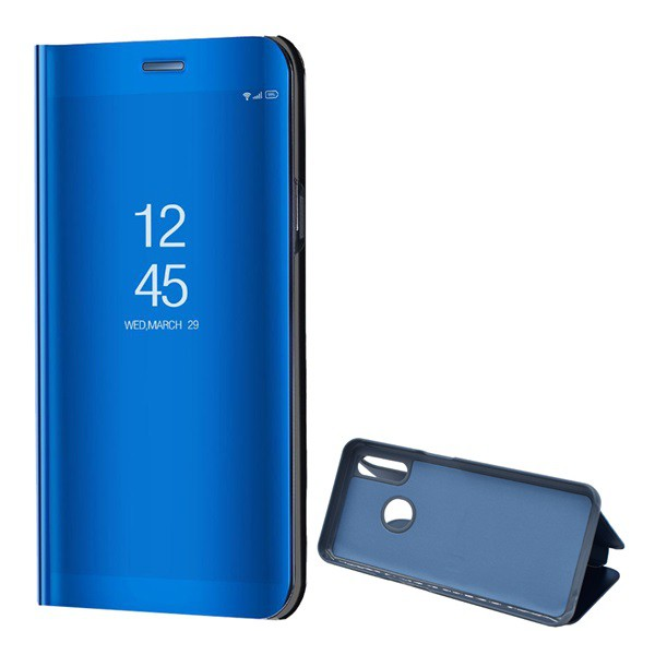 Tok álló (aktív FLIP, oldalra nyíló, asztali tartó funkció, tükrös felület, Mirror View Case) KÉK [Oppo A31] (5996591072869)