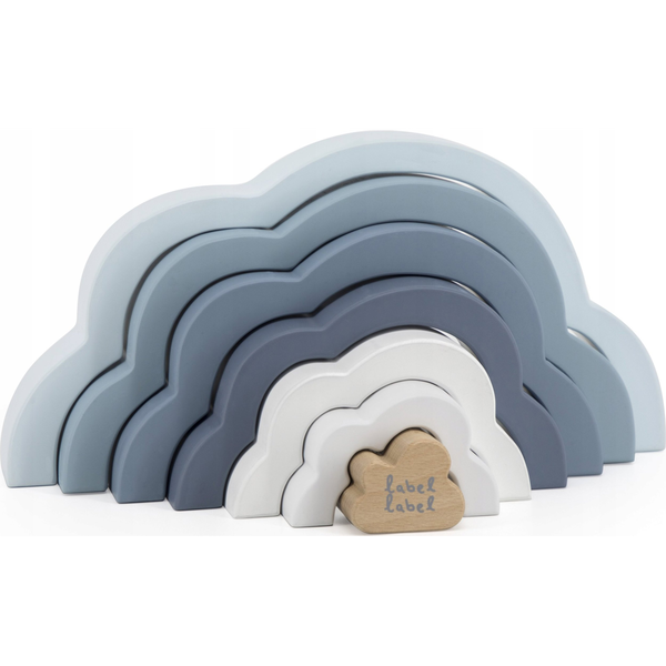 Label-Label Montessori Fa Szivárvány Építő Játék - Kék