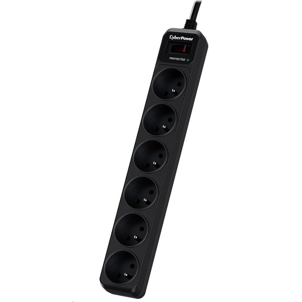 CyberPower Tracer III B0620SC0-FR overspændingsbeskytter Sort 6 AC stikkontakt(er) 200 - 250 V 1,8 m