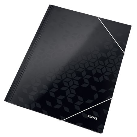 Leitz WOW karton gumis mappa fekete (39820095) (Leitz39820095)