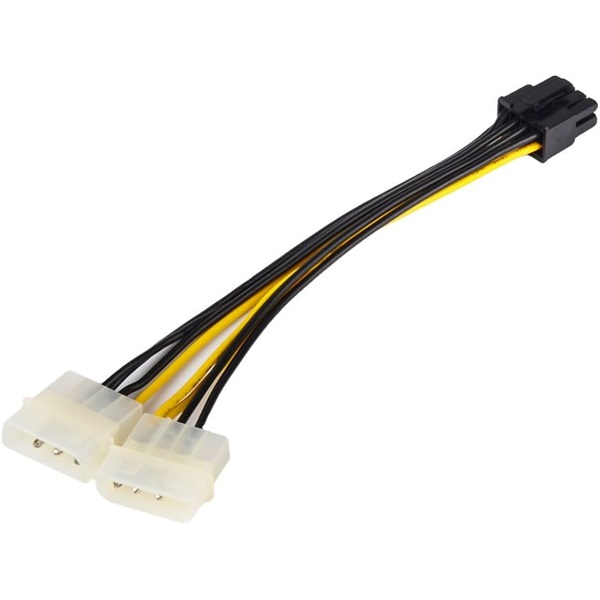 BLACKBIRD Tápkábel 2x4 pin Molex male to 8 pin EPS male, 15cm (BH1505)