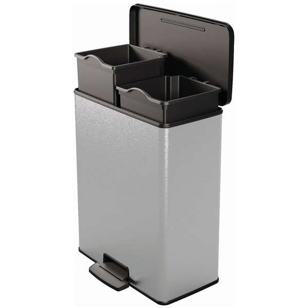 Curver Deco bin duo 2x26 literes Pedálos műanyag szemetes - Szürke