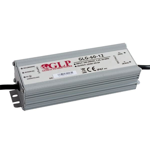 GLP GLG-60-12 12V/5A 60W IP67 PFC szűrős LED tápegység (GLG-60-12)