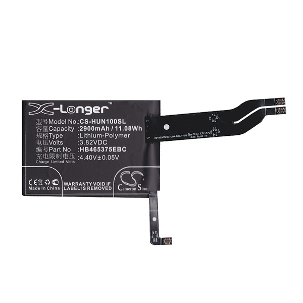 Cameron Sino Li-Polymer akku (3.82V/2900mAh, Huawei HB465375EBC kompatibilis) FEKETE (CS-HUN100SL)