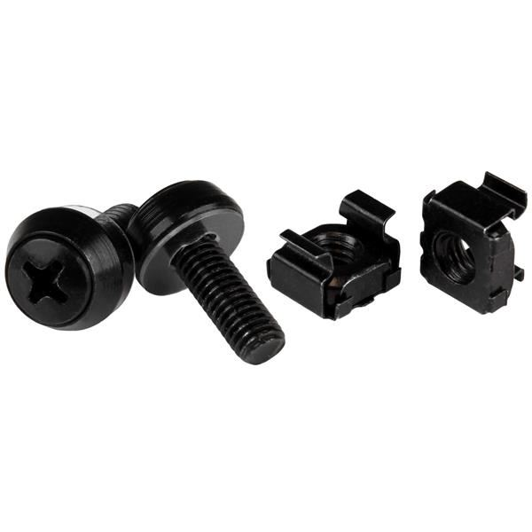 Startech.com M6 x 12mm - Screws and Cage Nuts csavar és anya 100db fekete (CABSCREWM62B)