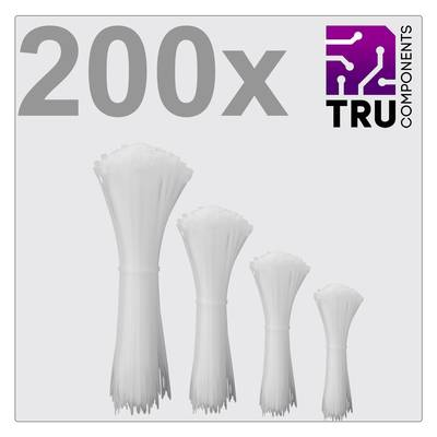 TRU COMPONENTS TC-12888556 T24CA071 Kábelkötöző 3.6 mm Fehér UV stabilizált 200 db (TC-12888556)