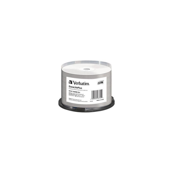 CD-R Verbatim Printable White Wide 700MB 52X, spindle 50 buc.
