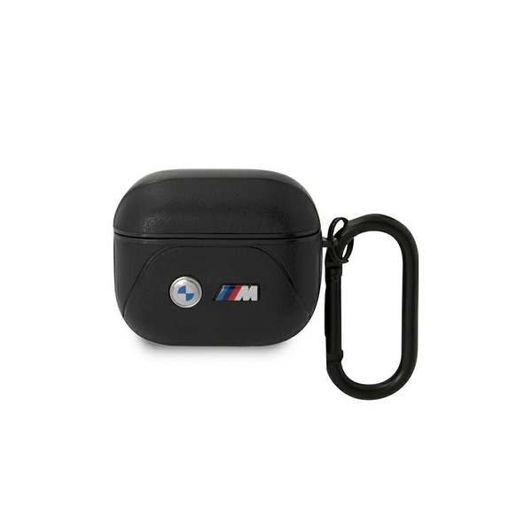 BMW BMA322PVTK AirPods 3 gen készülékhez tok Leather Curved Line fekete
