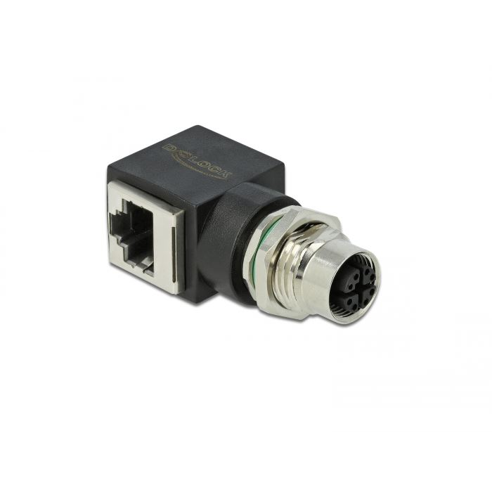 Delock M12 8 tűs X-kódolt anya - RJ45 anya hálózati adapter (66316) (deloc66316)