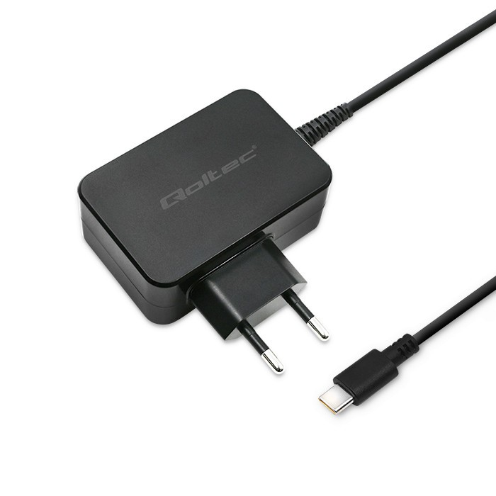 Qoltec 51024 USB-C Hálózati töltő - Fekete (65W) (51024)
