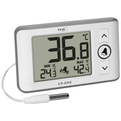 TFA Dostmann Digitales Profi-Thermometer mit Kabelfühler LT 202 Hőmérő Fehér (30.1052.02) (30.1052.02)