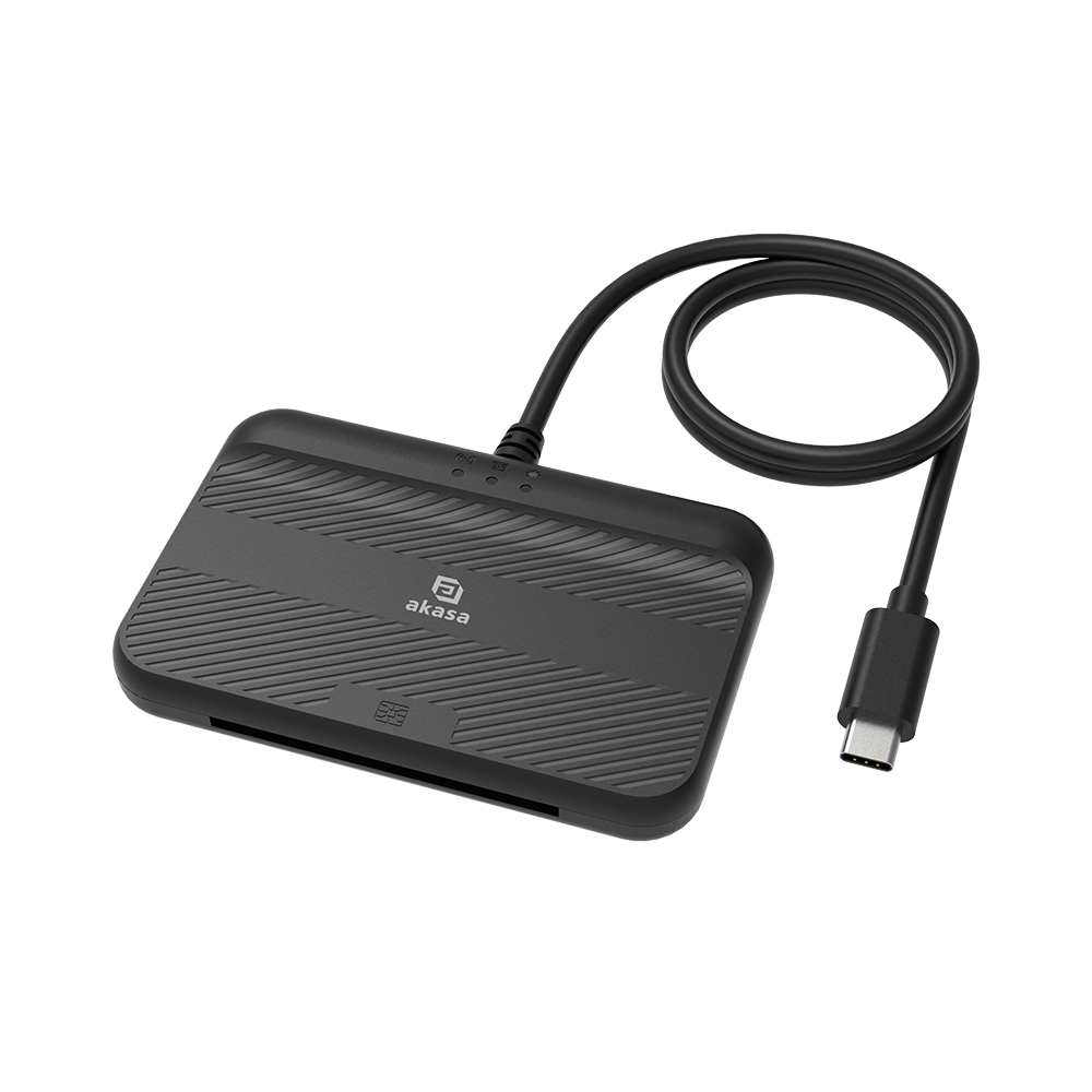 Akasa AK-CR-15BK USB Type-C ID Card Kártyaolvasó (AK-CR-15BK)