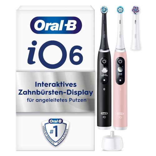 ORAL-B iO Series 6 Duo elektromos fogkefe fekete/rózsaszín, 2 db (4210201448853)