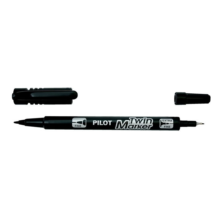 Pilot Twin 0.8/2mm Alkoholos marker - Fekete (SCA-TM-B-BG)