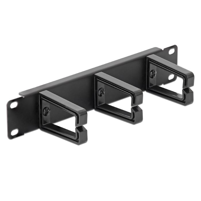 Delock 10” hálózati szekrényekhez kábelrendező panel 2 hurokkal, 1U fekete (43342) (delock43342)