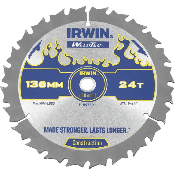 IRWIN Fűrésztárcsa fához 136 x 10 mm / 24T