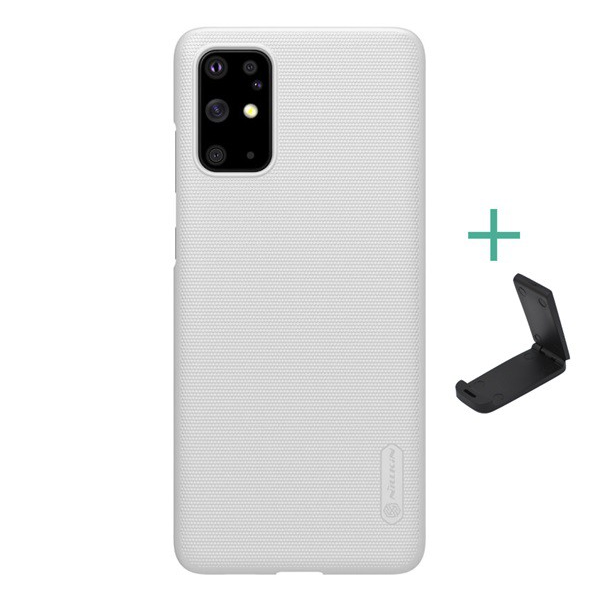 NILLKIN SUPER FROSTED műanyag telefonvédő (gumírozott, érdes felület + asztali tartó) FEHÉR [Samsung Galaxy S20 5G (SM-G981U)] (5996457939947)