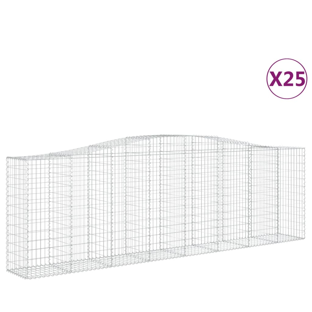 25 db íves horganyzott vas gabion kosár 400x50x120/140 cm (3145980)
