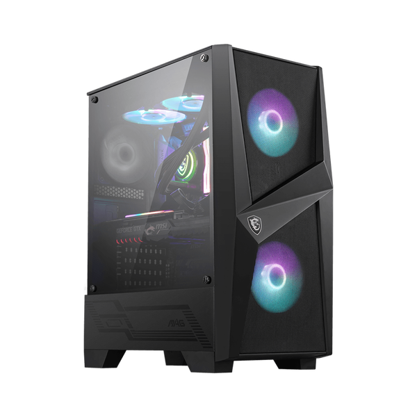 MSI MAG FORGE 100R computeretui Midi Tower Sort, Transparent