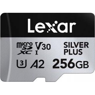 Karta Lexar Silver Plus MicroSDXC 256 GB Class 10 UHS-I/U3 A2 V30 (LMSSIPL256G-BNANU)