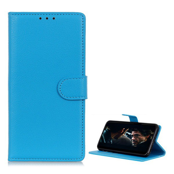 Tok álló, bőr hatású (FLIP, oldalra nyíló, asztali tartó funkció, prémium) VILÁGOSKÉK [Sony Xperia 1 II (XQ-AT5)] (5996457963027)