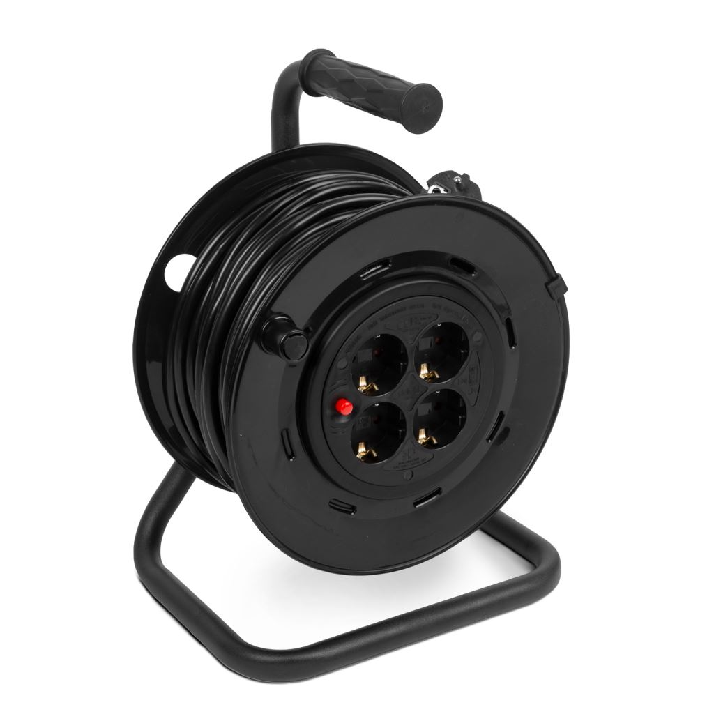 Delight kábeldob fém tartóval 4 aljzat 25 m (20240) (del20240)