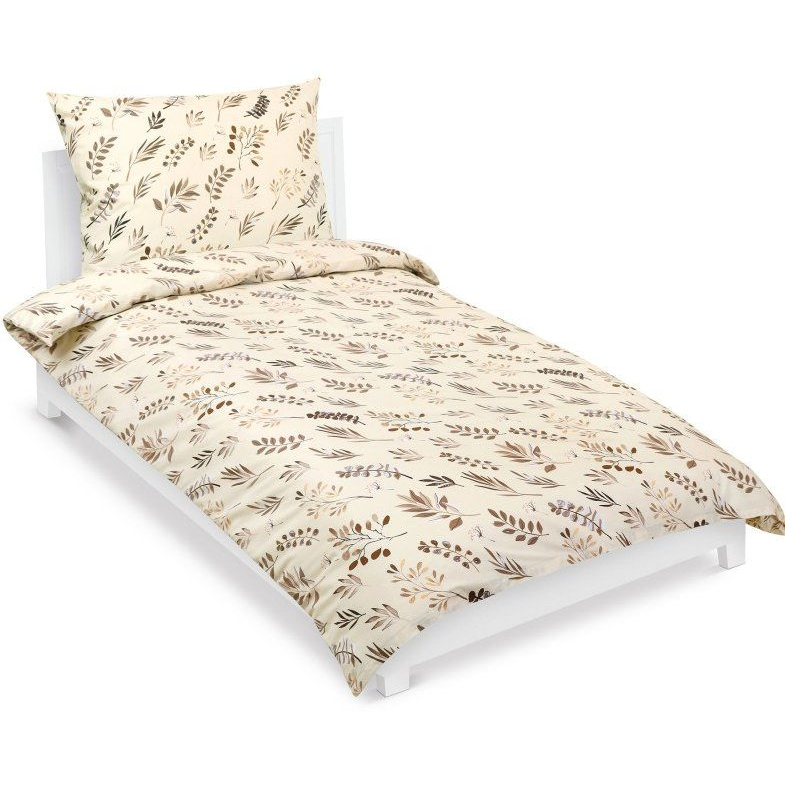 Bellatex Linen cotton 90/347 brown twigs 140 × 200 cm, 70 × 90 cm (12334)
