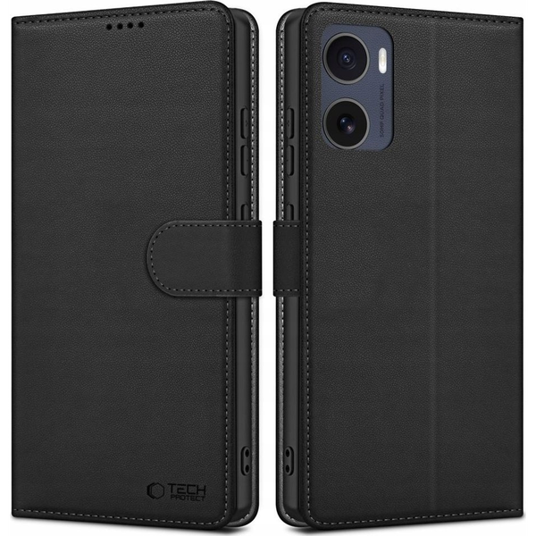 Flip tok Tech-protect Motorola Moto G05-höz, fekete