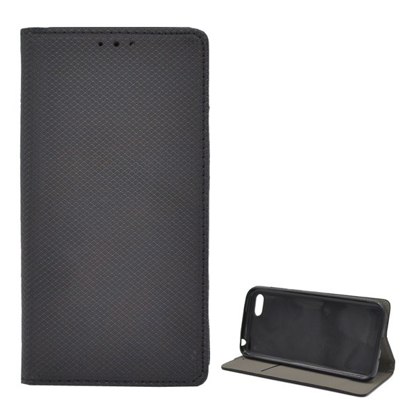 Калъф за Huawei Y5 2018 (Y5 Prime 2018), Стоящ, Кожен ефект, Странично отваряне, Черен