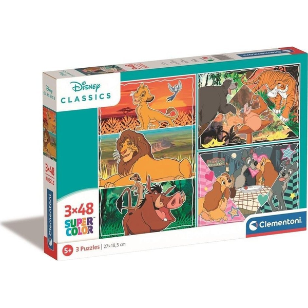 Disney Klasszikusok Supercolor 3 Az 1-ben 3X48db-os Puzzle - Lányoknak és Fiúknak, 4 éves kortól