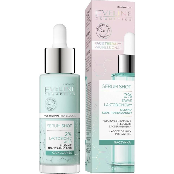 XXXX__Eveline Cosmetics (Eveline) Eveline Serum Shot kuracja wzmacniająca na zaczerwienienia z kwasem laktobionowym 2% 30ml