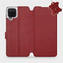 Flip case for Samsung Galaxy A12 - Dark Red - Leather - Dark Red Leather