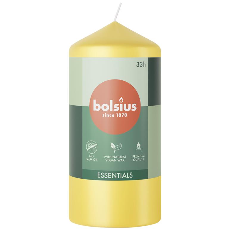 BOLSIUS Pillar Sunny Yellow 12 cm, 233 g (8717847160355)