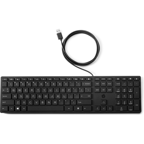 HP 320K Wired Keyboard клавиатура Офис USB Черен