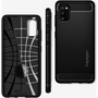 Samsung A415F Galaxy A41 ütésálló hátlap - Spigen Rugged Armor - fekete