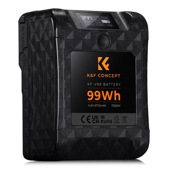 K-F CONCEPT PD65W OLED kijelzős V-Mount akkumulátor 6700 mAh