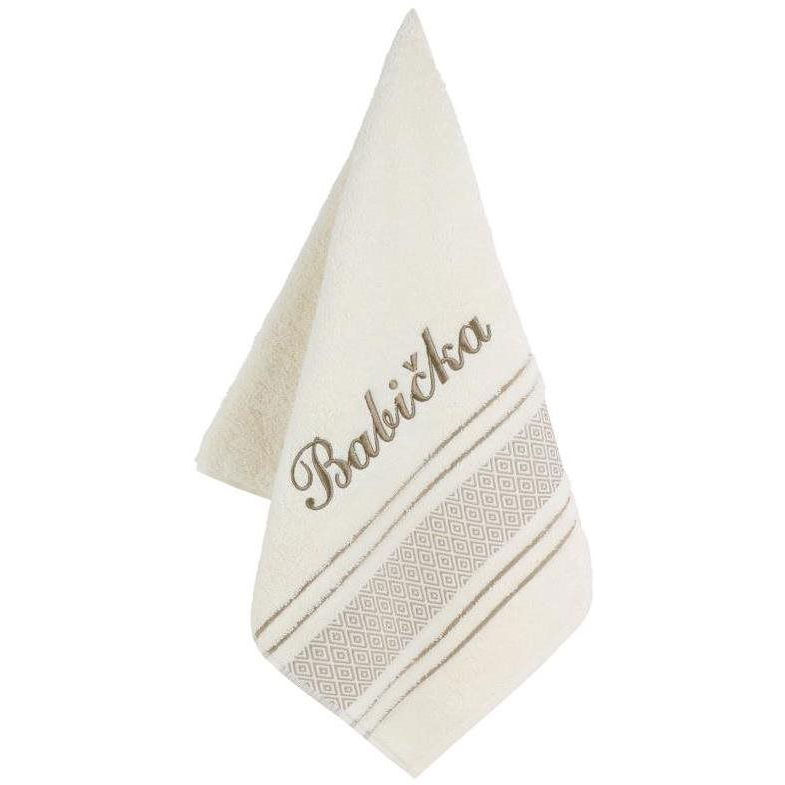 BELLATEX s. r. o. Terry towel 50 × 100 mosaic 123/008 with embroidery Grandma (9568)