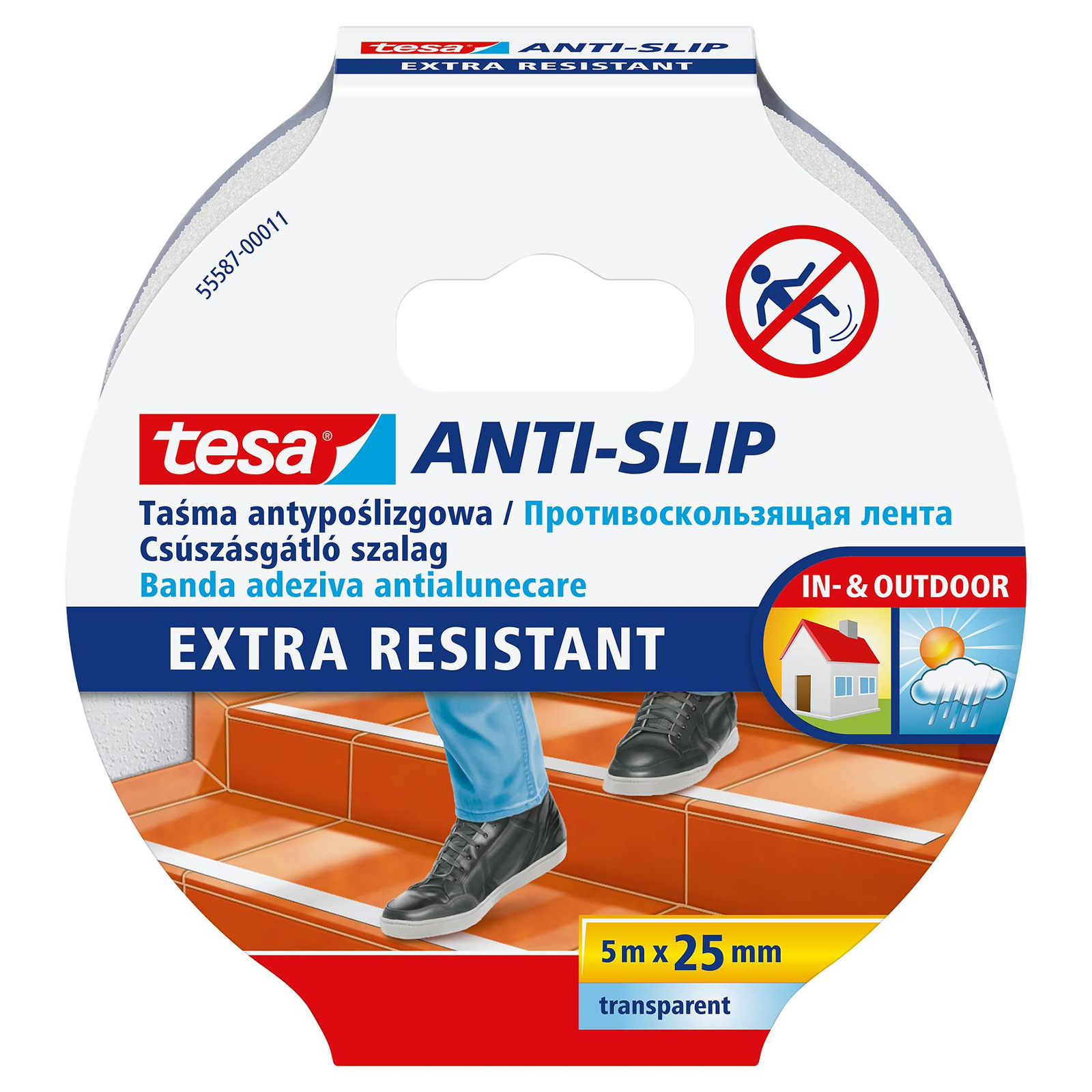 Tesa Anti-slip 25mm x 5m Csúszásgátló szalag - Átlátszó (55587-00011-11)