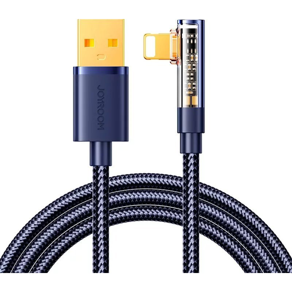 Úhlový kabel Joyroom S-UL012A6 USB-A - Lightning 2.4A 1,2m - modrý